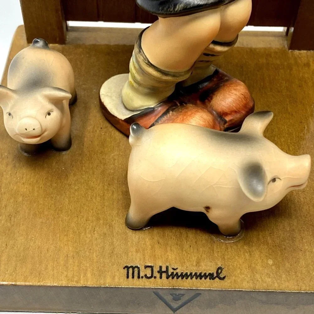 GOEBEL MI HUMMEL GOOSE GIRL FARM BOY BOOKENDS Vintage Rare